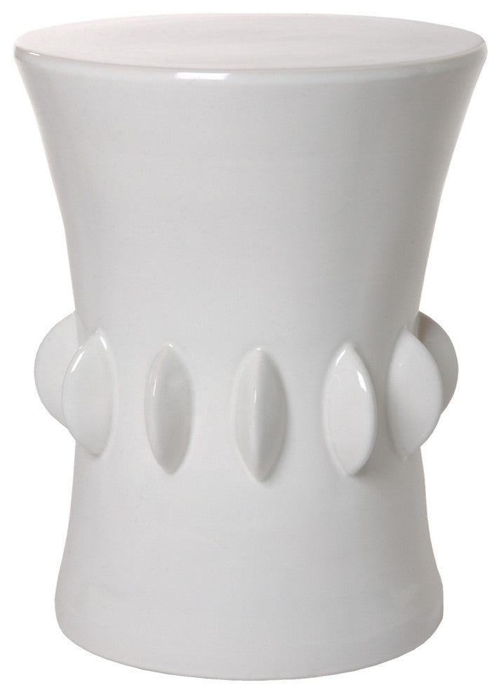 Jewel Stool, White 14x18