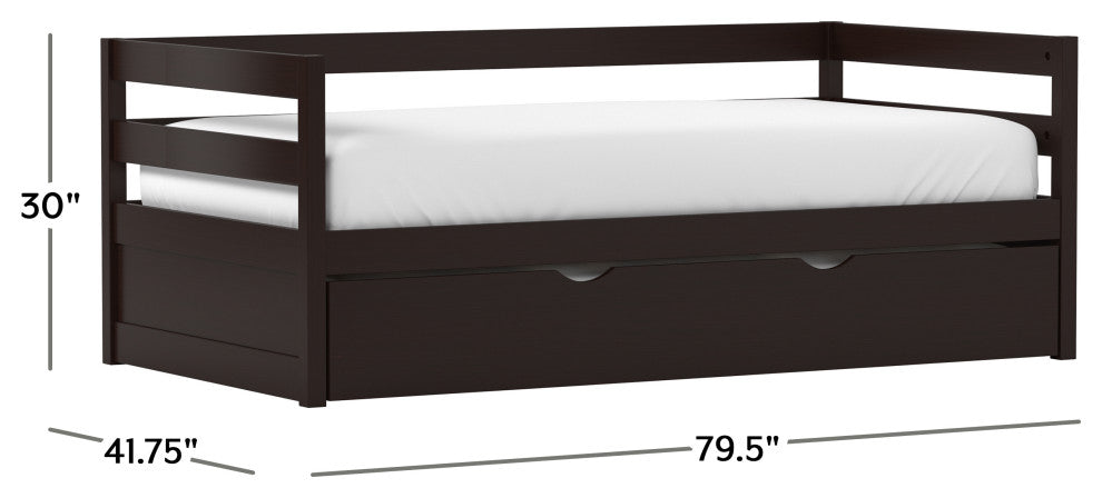 Hillsdale Kids and Teen Caspian Twin Daybed With Trundle, Chocolate