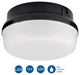 Hard-Nox Collection 1-Light Black Polycarbonate Shade Outdoor Wall Ceiling