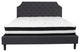 King Size Tufted Platform Bed, Dark Gray With Pocket Spring Mattress