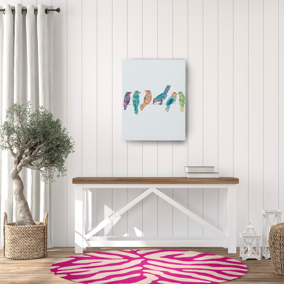 Animal Stripe Spring Chenille Rug, Orchid, 5' Round