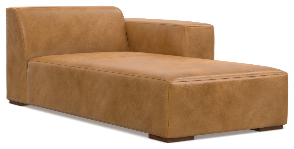 Rex Right-Facing Modular Sectional Sofa in Genuine Leather
