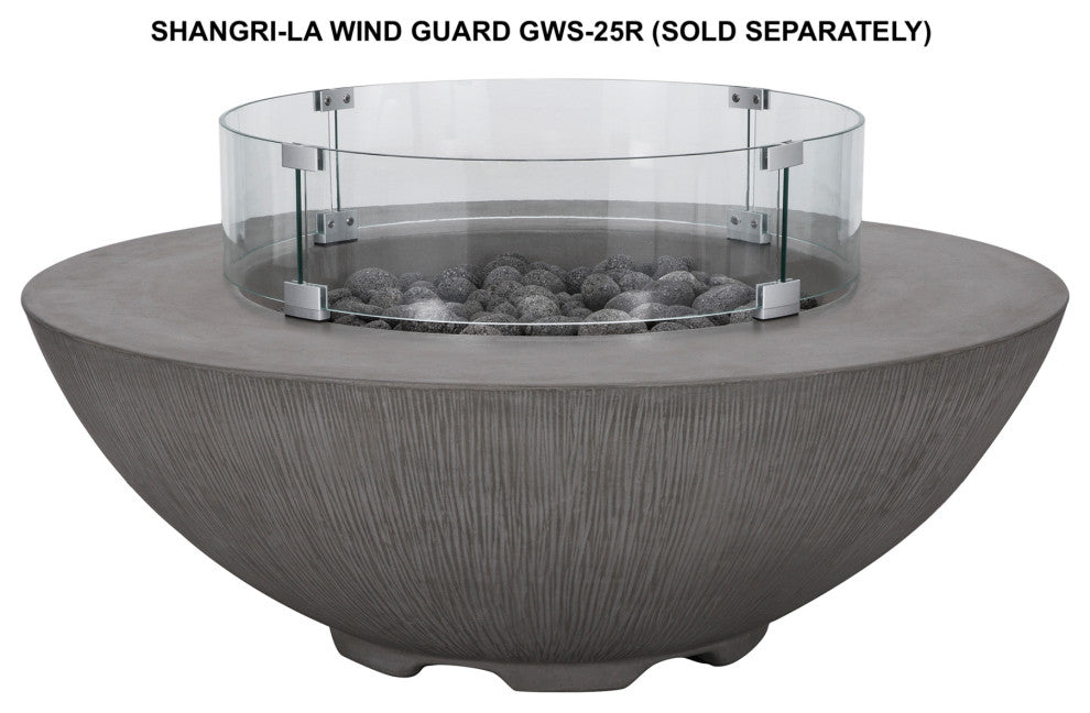 25" Round Glass Wind Guard for Round Fire Table