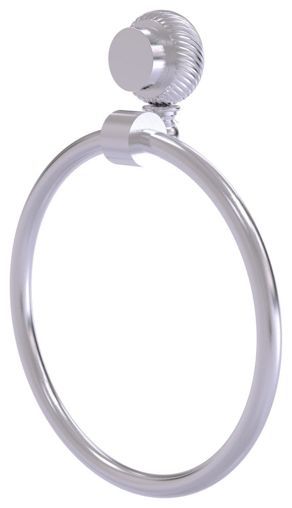 Venus Towel Ring With Twist Accent, Satin Chrome