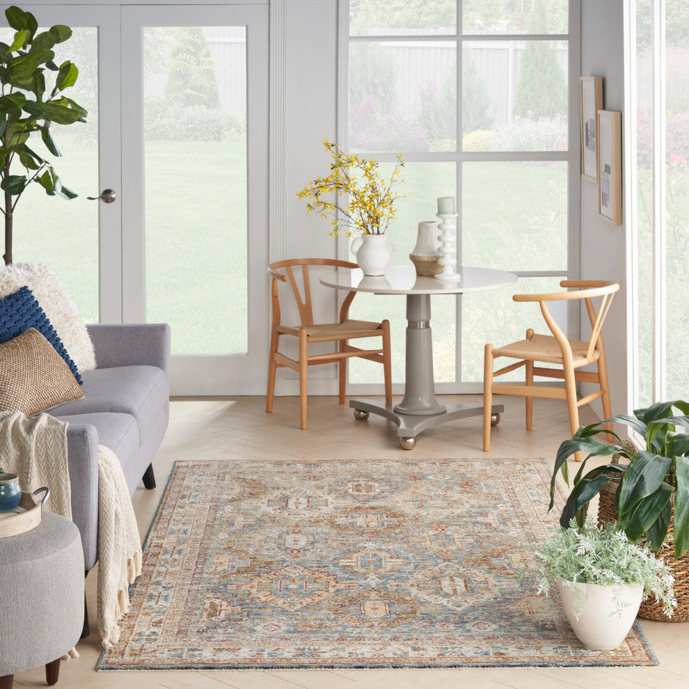 Nourison Home 5'3"x7'8" Petra Blue Area Rug