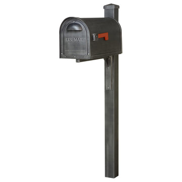 Classic Curbside Mailbox and Wellington Post Smooth, Swedish Silver