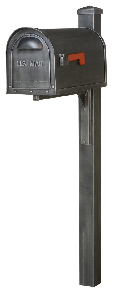 Classic Curbside Mailbox and Wellington Post Smooth, Swedish Silver