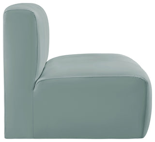 Arc Upholstered Modular Component, Green, 1-Piece: Straight Chair, Vegan Leather