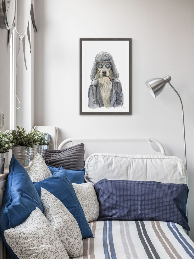 "Alaskan Dog" Framed Painting Print, 16"x24"