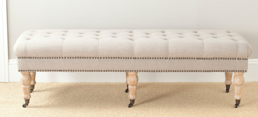 Safavieh Barney Tufted Bench, True Taupe
