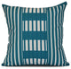 Beach Blanket, Stripe Print Outdoor Pillow, Teal, 20"x20"