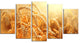 Ears of Golden Wheat Close up, Large Landscape Canvas Art, 60"x32", 5 Panels