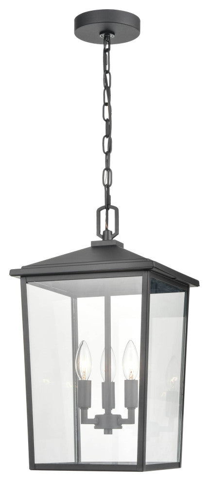 3 Light 11 in. Powder Coat Black Outdoor