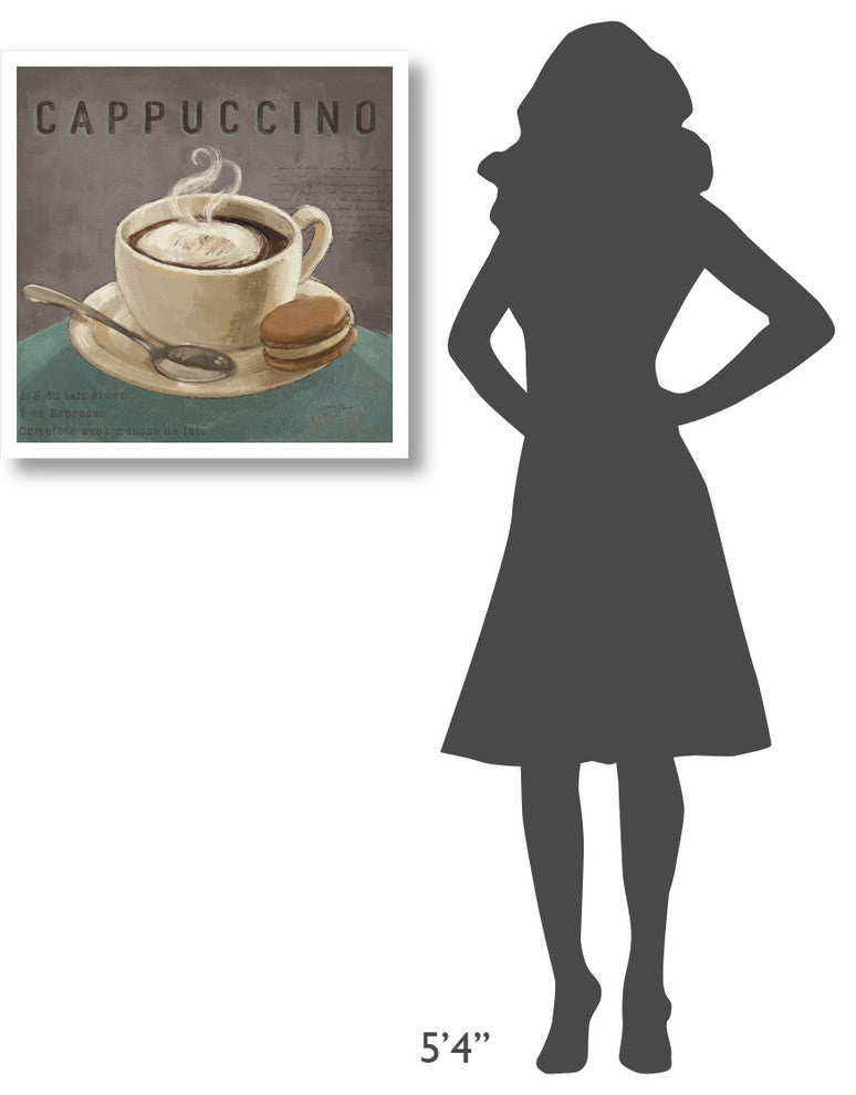 "Coffee and Co I Teal and Gray" Digital Paper Print by Janelle Penner, 26"x26"