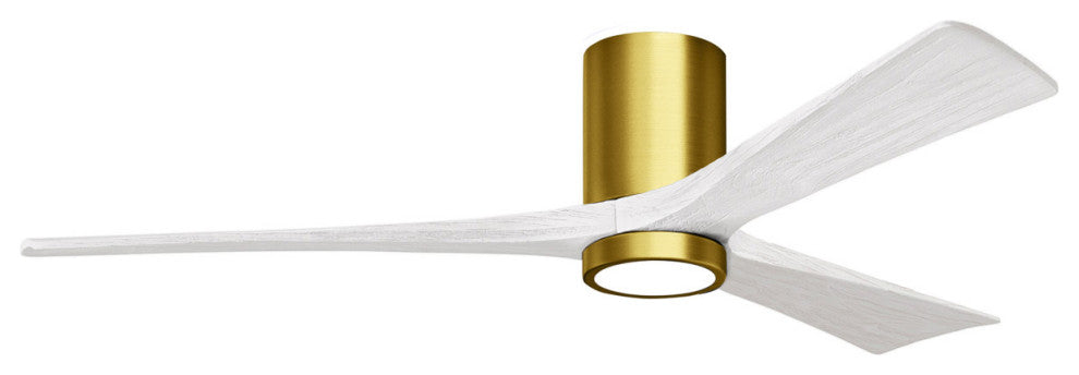 Matthews Fan Irene-3HLK With Lighting Kit, Brushed Brass, 60", Matte White