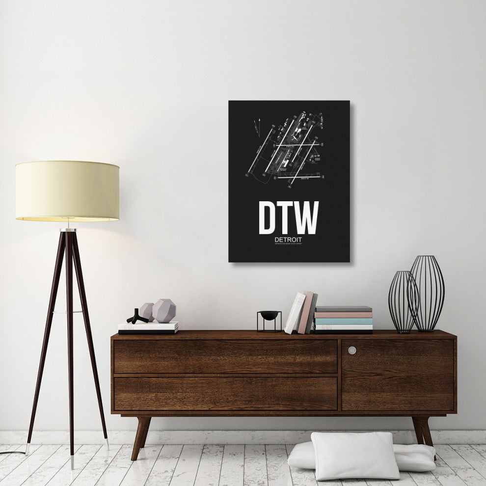 "DTW Detroit Airport Black" Fine Art Print