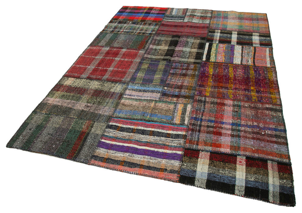 Rug N Carpet - Handmade Oriental 5' 9'' x 8' 2'' Unique Patchwork Kilim Rug