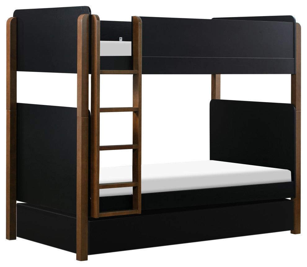 Universal Twin Storage Trundle Bed, Black