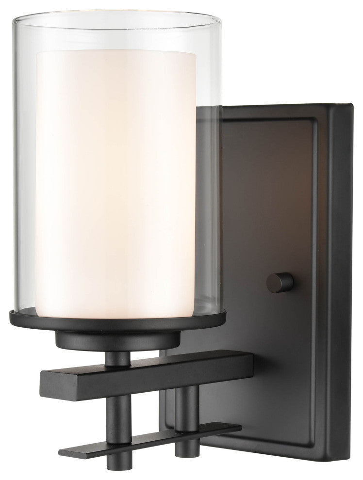 Huderson Collection 1-Light 4.75" Matte Black Bath Sconce