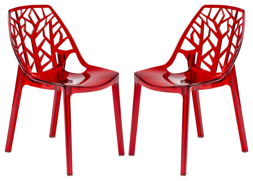 LeisureMod Modern Cornelia Dining Chair, Set of 2