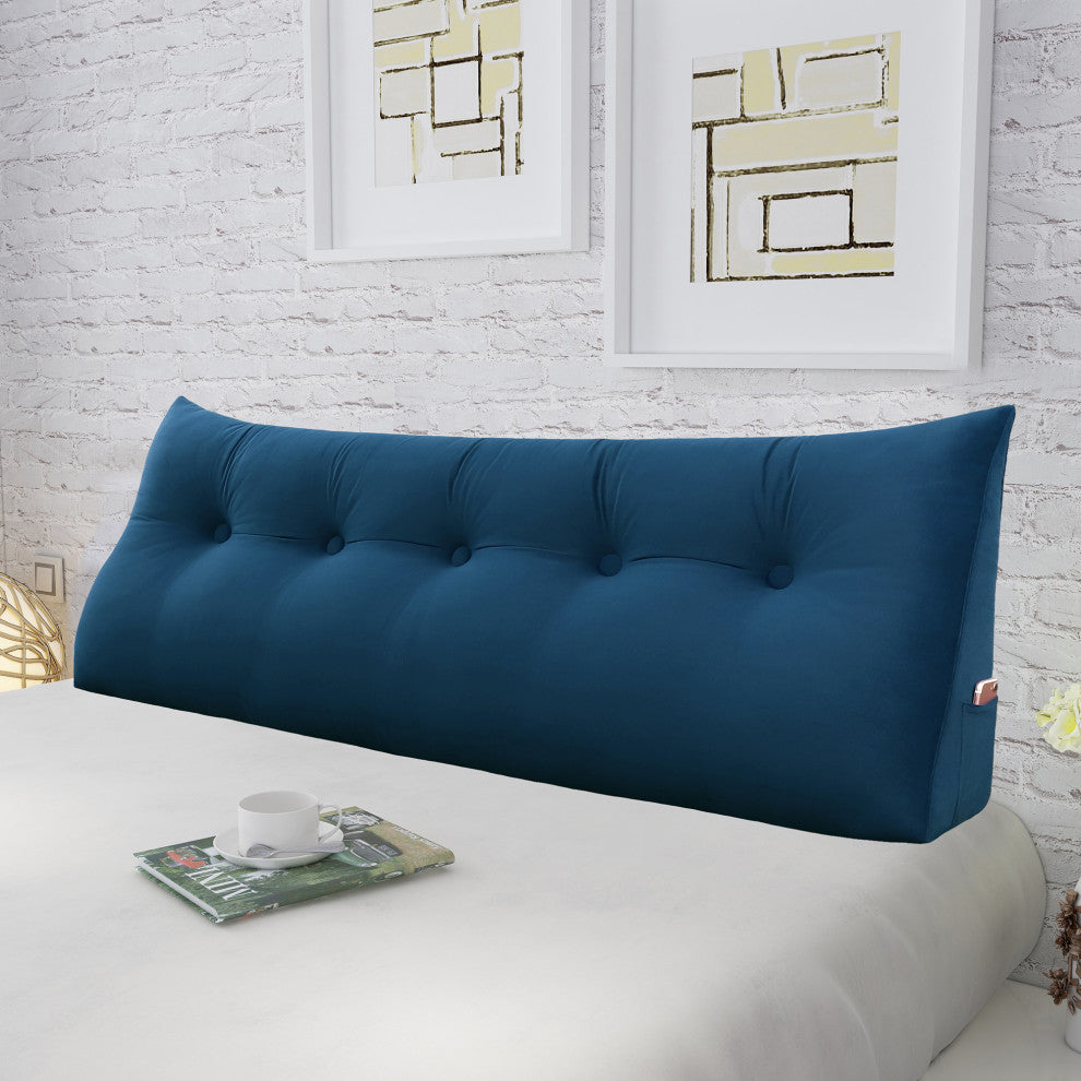 WOWMAX Bed Wedge Pillow Back Support Cushion Dorm Hostel Bed Headboard Pillow, 59x20x8