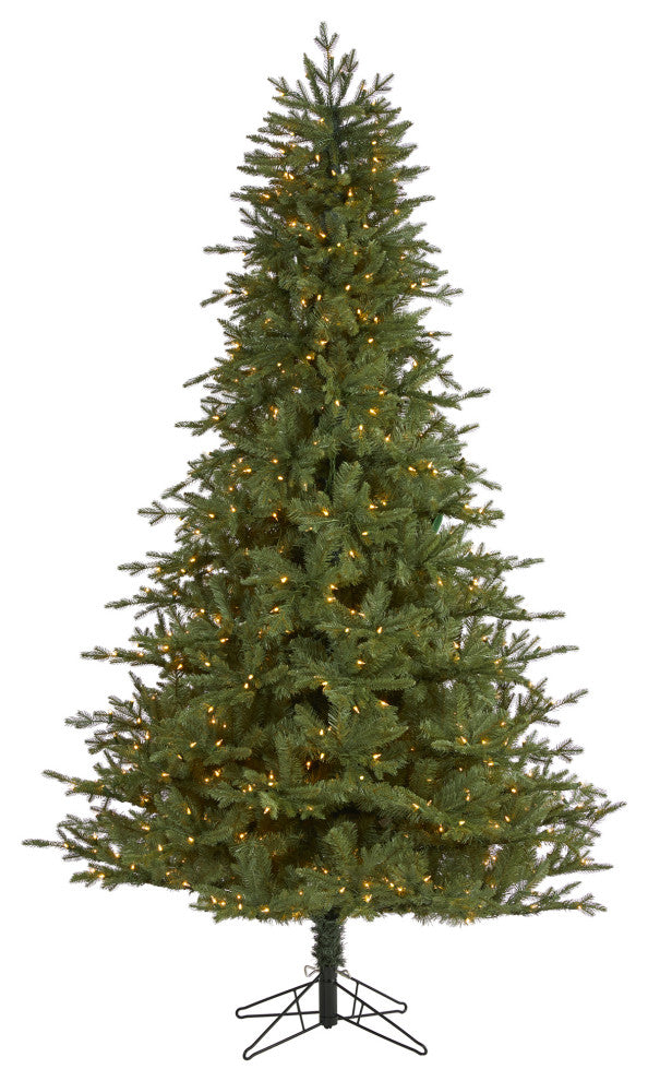 7.5' New Hampshire Spruce Faux Xmas Tree W/650 White Lights & Bendable Branches