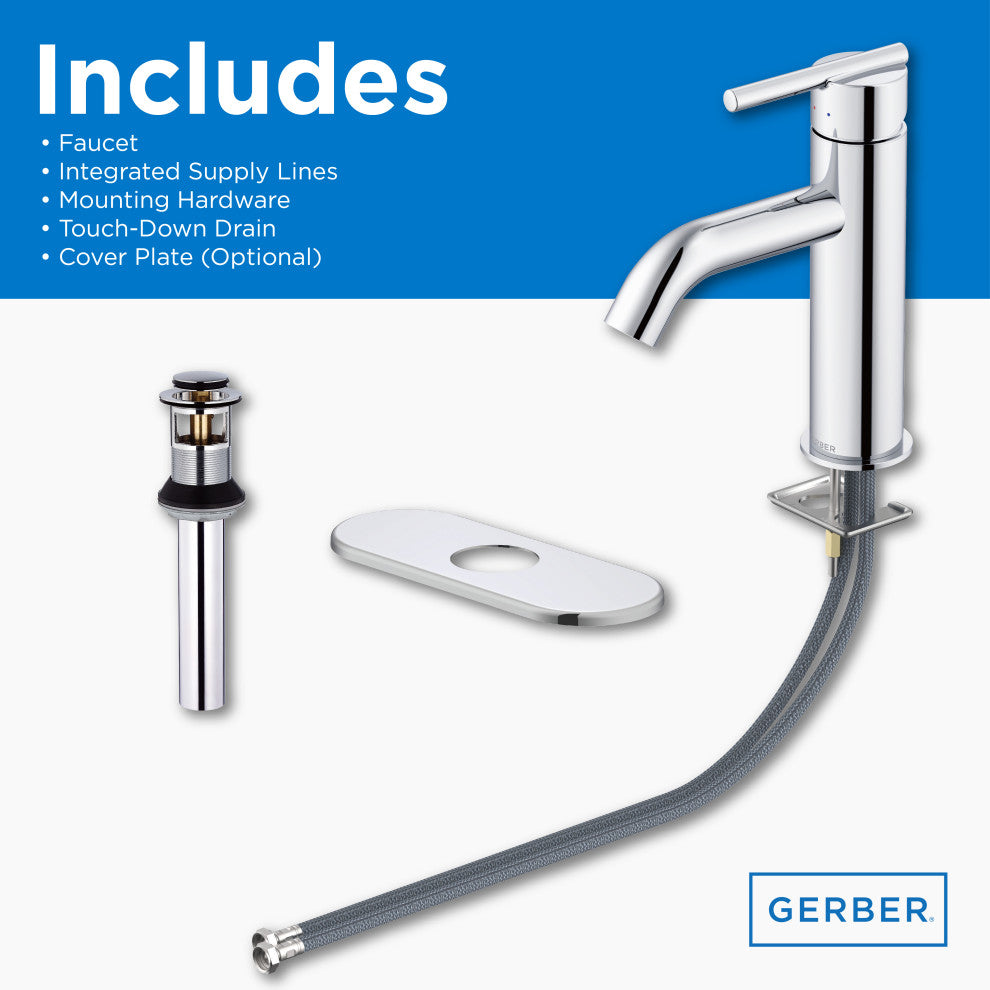 Parma 1H Bath Faucet, Metal Touch Down Drain, Deck Plate, 1.2gpm, Brushed Bronze