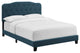 Amelia King Upholstered Fabric Bed, Azure