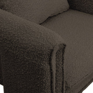 Stylus Boucle Fabric Upholstered Accent Chair, Brown