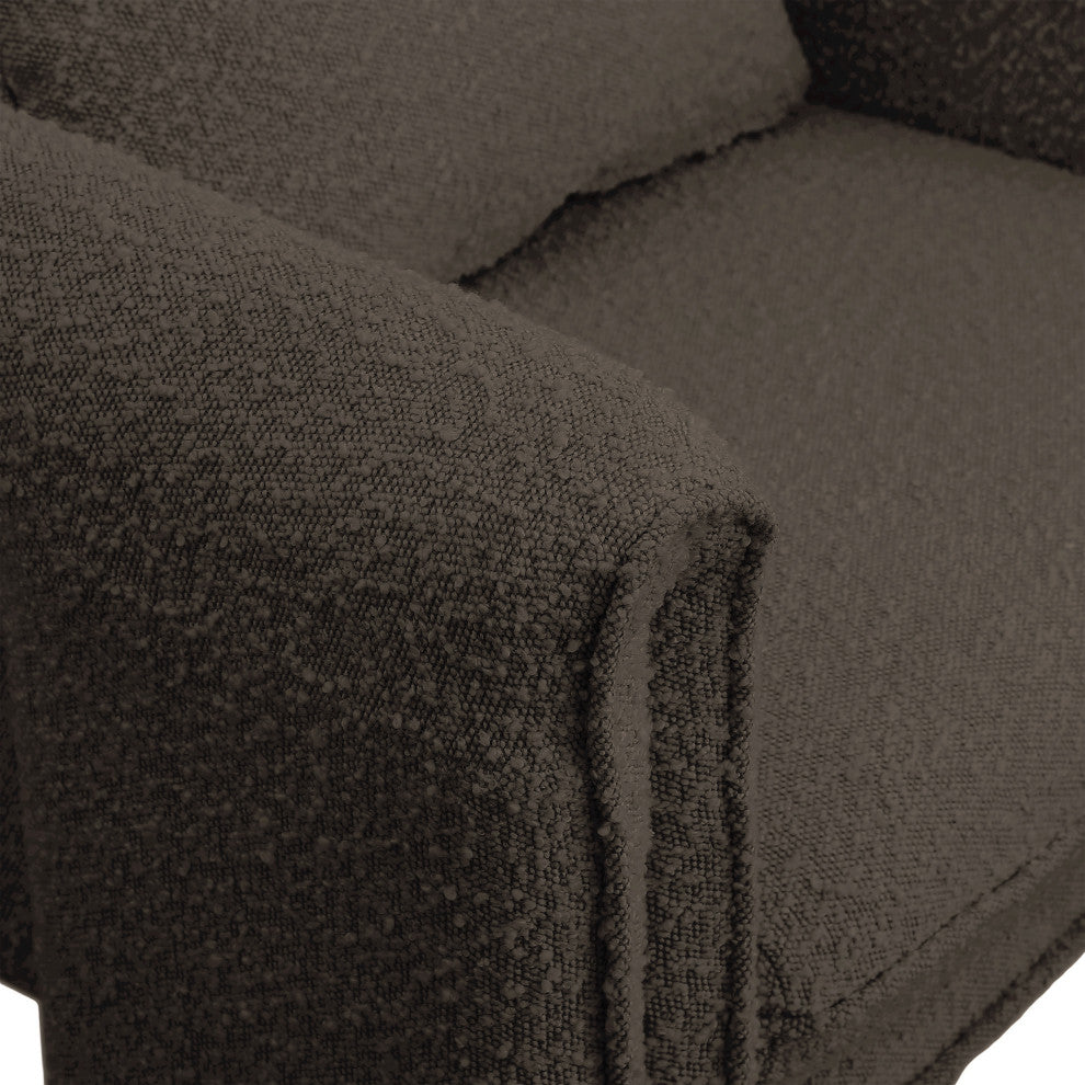 Stylus Boucle Fabric Upholstered Accent Chair, Brown