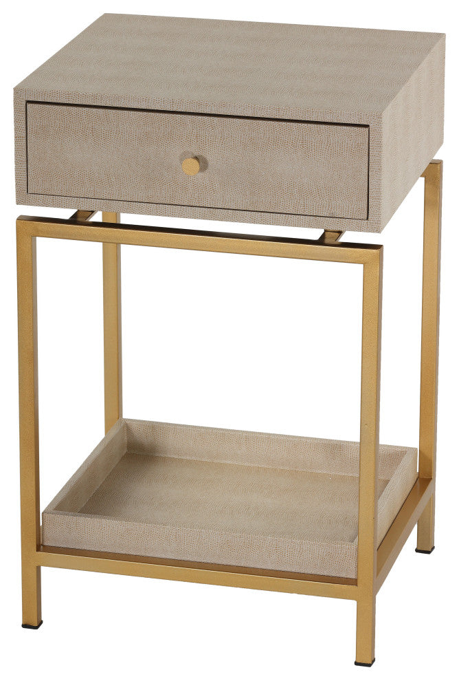 Cortesi Home Everett End Table, Wooden With Iron Frame