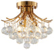 Bethel International BET01FM12BR 3-Light Semi Flush Mount, Stain Brass