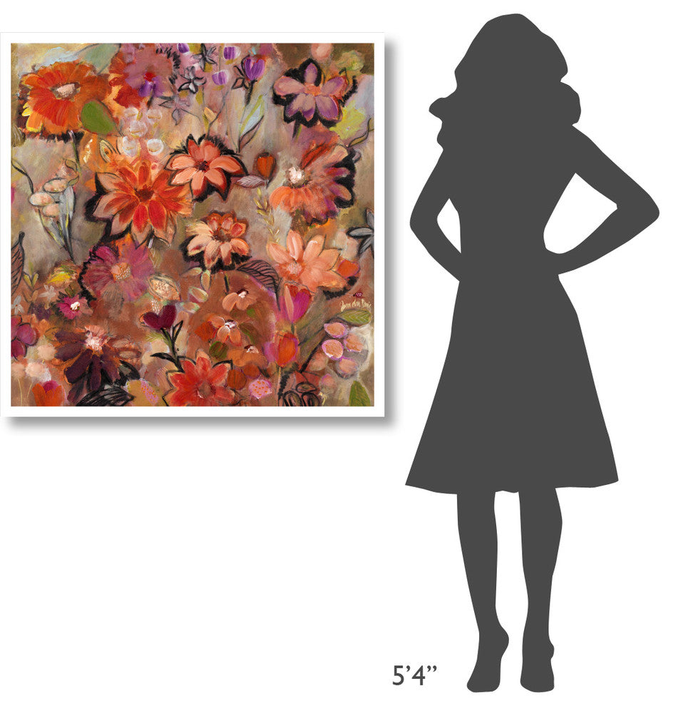 "Garden of a Joyful Day" Digital Paper Print by Joan Elan Davis, 38"x38"