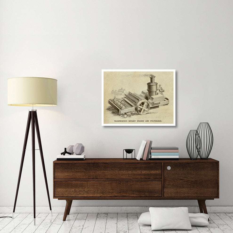 "Wadsworth's Rotary Spader and Pulverizer" Paper Print by Inventions, 38"x29"
