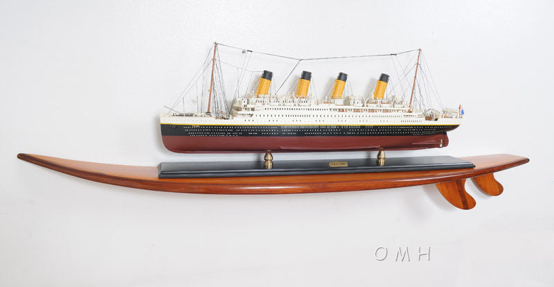 Half-Surfboard Shelf handmade wooden boat