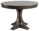 TATEUS 44" Round Dining Table, Solid Wood Finish Classic Design, Grey