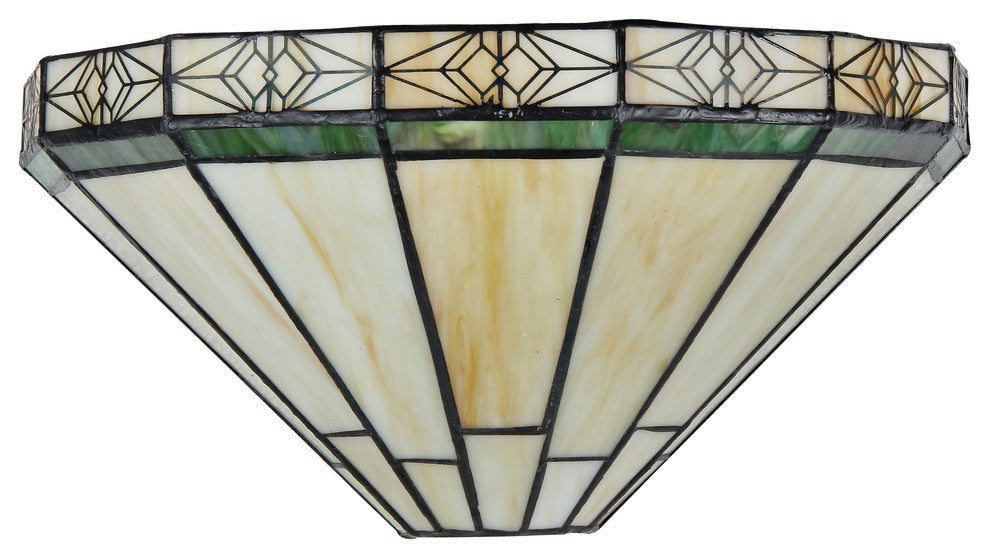 BELLE, Tiffany-style 1 Light Mission Wall Sconce, 12" Wide