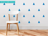 Triangle Fabric Wall Decals, Set of 32, Blue