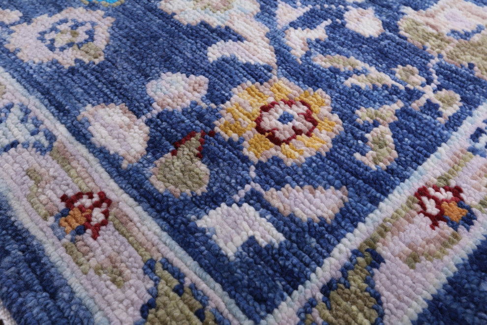 Hand-Knotted Turkish Oushak Wool Rug 8' 1" X 9' 11" - Q13312