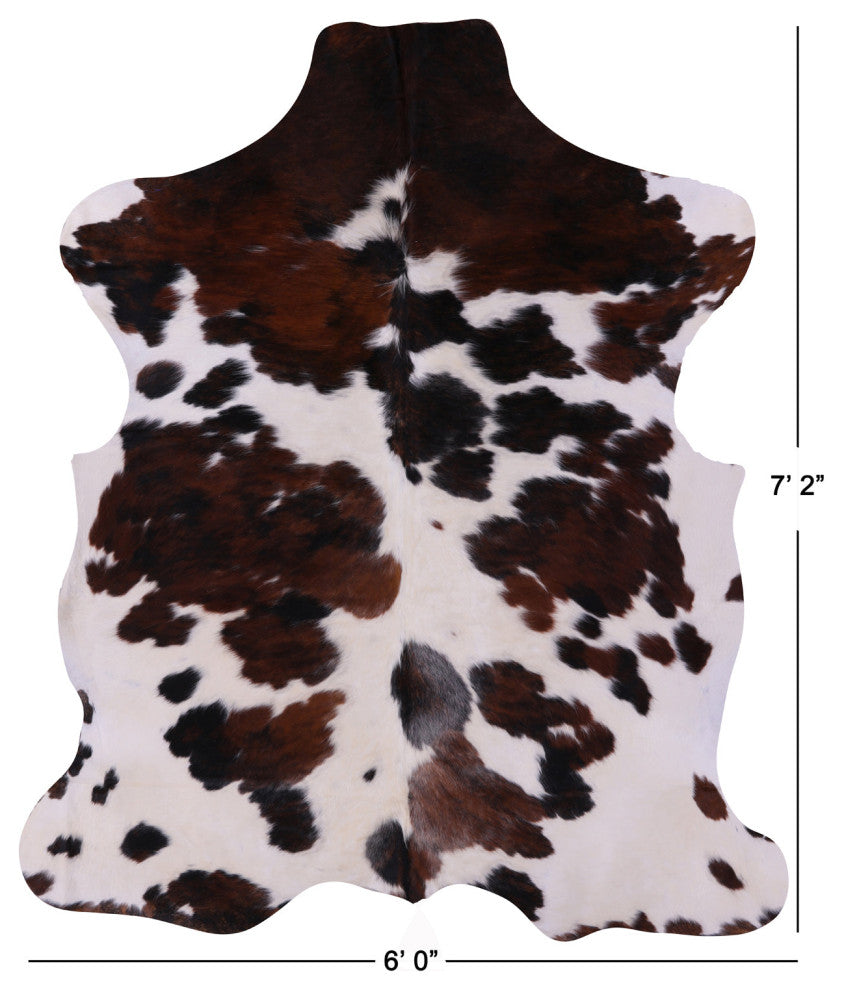 7' 2" X 6' 0" Organic Natural Hair-On Cowhide Area Rug C1488
