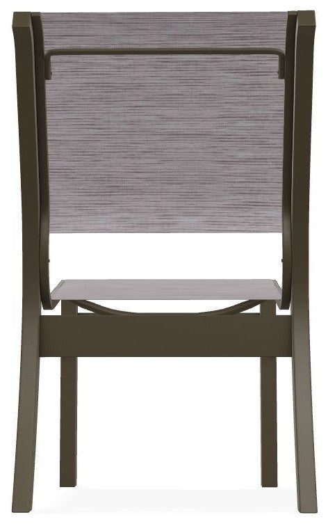 Leeward Sling Stackable Outdoor Dining Chair, Fossil/Beachwood