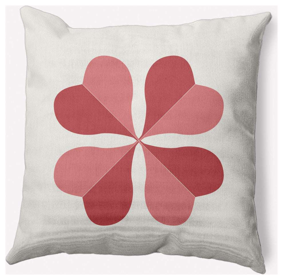 Lucky Clover St. Patrick's Day Decorative Throw Pillow, Ligonberry Red, 16x16"