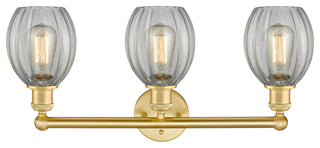 Eaton 3-Light 24" Bath Vanity Light, Satin Gold Finish, Clear Shade