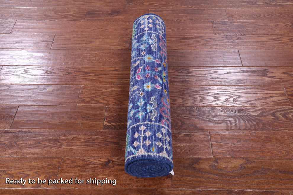 2' 7" X 7' 11" Runner Turkish Oushak Hand-Knotted Wool Rug - Q15909