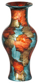 HomeRoots Lila Copper Gold and Aqua Foil and Lacquer Ceramic Vase