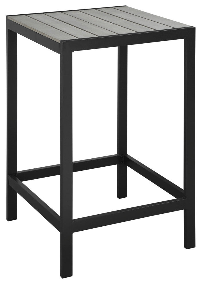 Maine Outdoor Patio Bar Table, Brown Gray