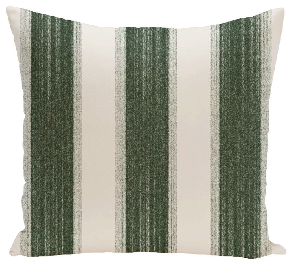 Striate Stripe Stripe Print Pillow, Green, 18"x18"