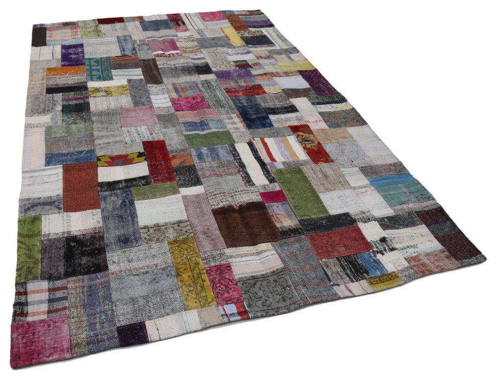 Rug N Carpet - Handmade Anatolian 6' 7'' x 9' 11'' Rustic Patchwork Kilim Rug
