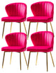 Milia Dining Chair Set of 4, Fuchsia