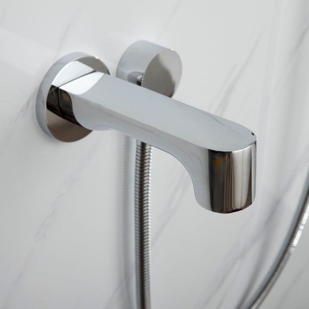 Luviah Set 8" Chrome Round Rain Shower and Handheld